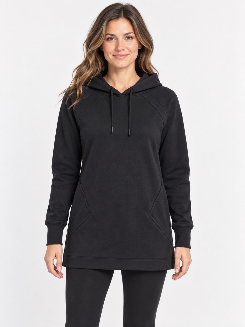 NWOT 32 Degrees Black Longline Hoodie Sweatshirt